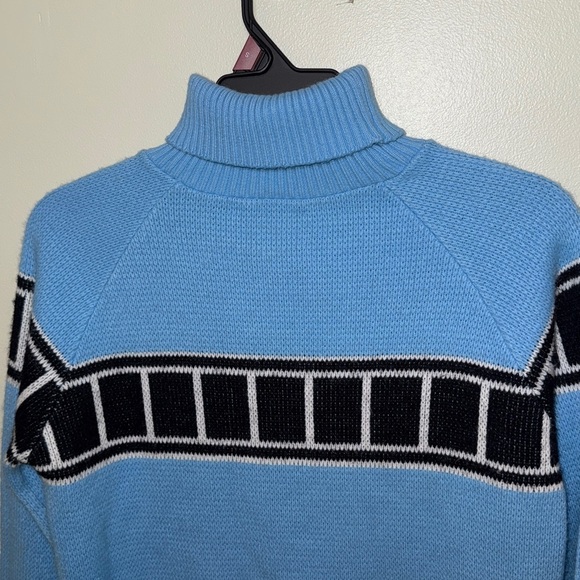 Yamaha Original Molly Design Blue Turtleneck Sweater with Black & White Stripes - Picture 10 of 12